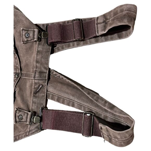 Carhartt Bib Overalls 46 X 30 Brown Duck Double knee Insulated R27 CHT USA Made - Picture 4 of 10